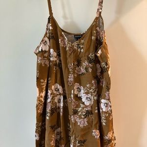 Torrid BROWN FLORAL BUTTON CAMI Size 0 (L/12)